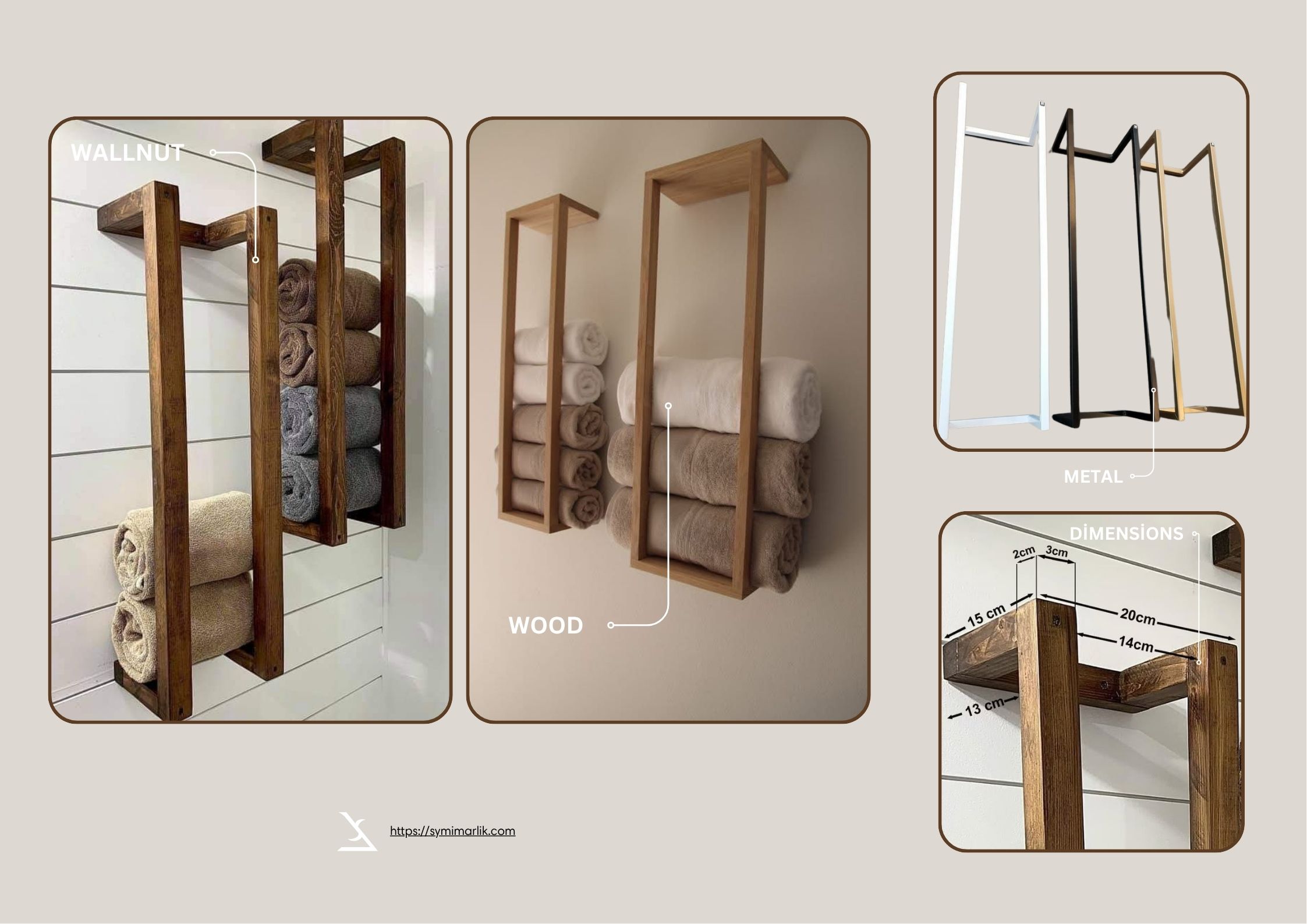 NORDA Ahşap ve Metal Duvar Askılığı